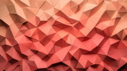 Obraz premium A textured, abstract background featuring a geometric pattern of layered, angular shapes in shades of red and peach.