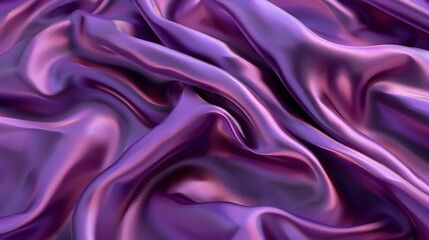 Fototapeta premium A close up of smooth, purple satin fabric.
