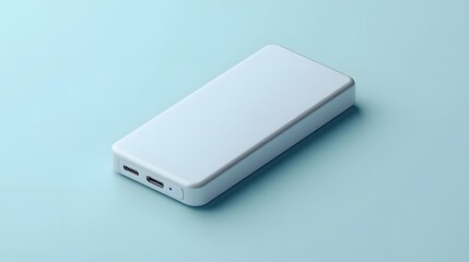 Portable charger mockup with slim design and modern texture


