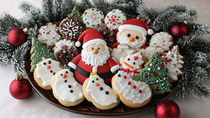 クリスマスデコレーションクッキーのプレート