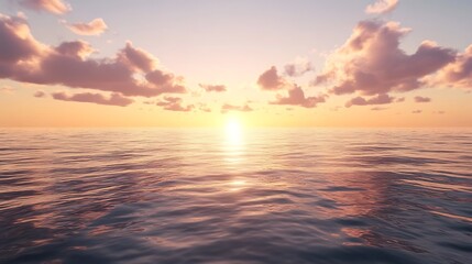 Obraz premium Sunset over ocean, peaceful seascape
