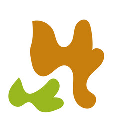 Obraz premium Green orange abstract shapes vectors 