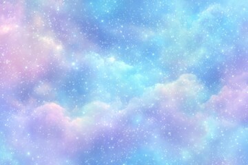 Obraz premium Fantasy Starry Background with Beautiful Soft Pastel Color Gradation in the Sky