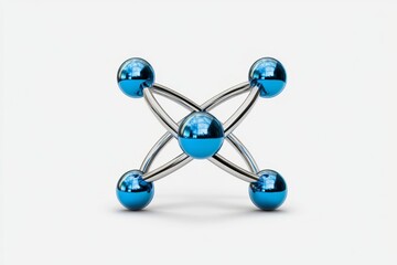 Fototapeta premium A flat, clean design of a hydrogen atom, showing its single electron orbiting a nucleus