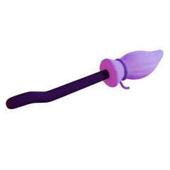 3D Illustration of a Witch Broomstick