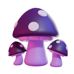 Mushrooms Cute Witchcraft 3D Icons