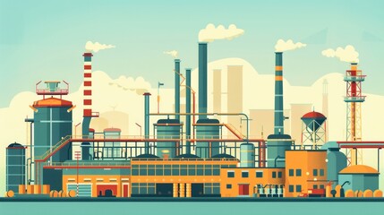 Obraz premium Minimalistic Flat Design for Industrial Applications