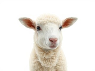 Obraz premium White sheep isolated in white background
