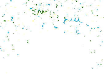 Naklejka premium Celebration background with confetti and ribbons. Vector illustration.