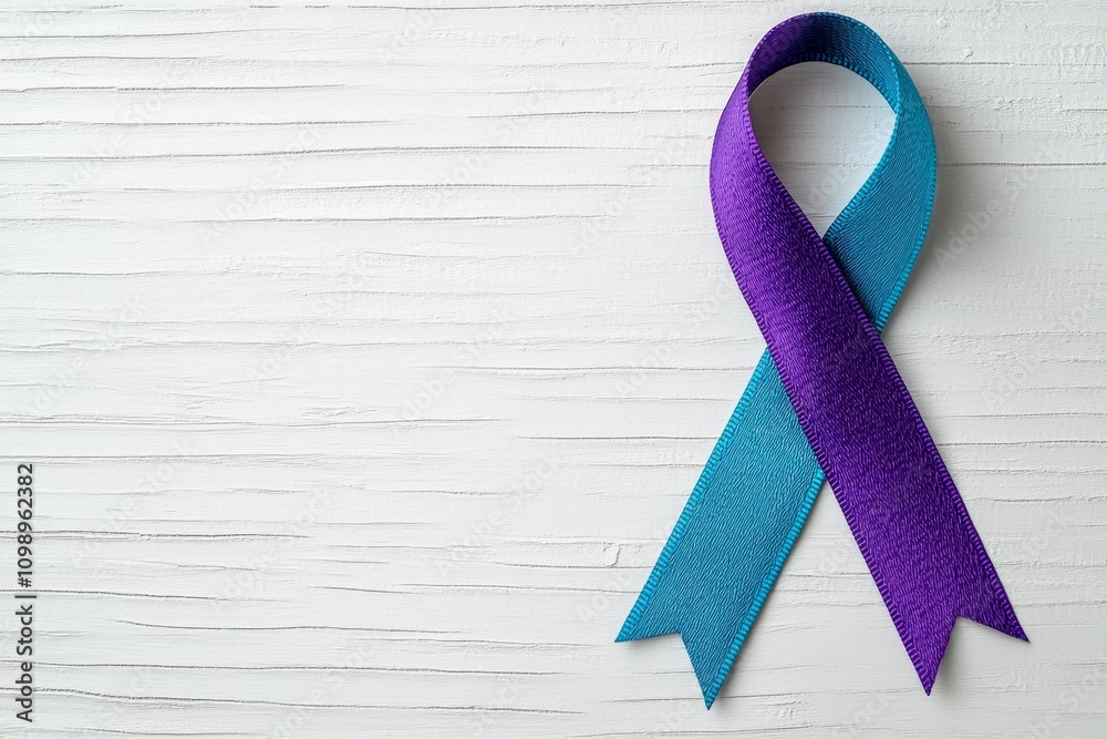 Aufkleber a minimalist design of a ribbon symbolizing awareness with clean lines and soft gradients on a white