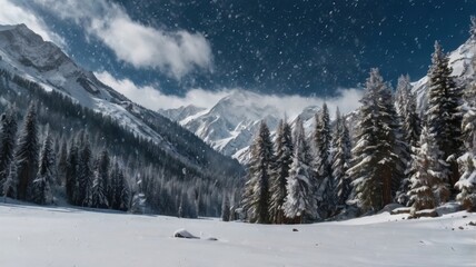 winter landscape with snow
