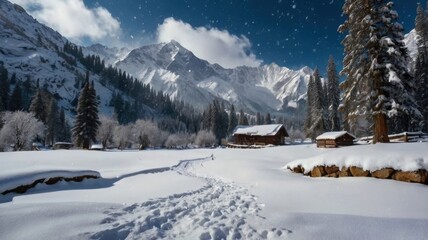 winter landscape in the mountains