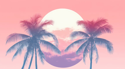 Retrowave full sun gradient vaporwave vector. Vaporwave. Illustration