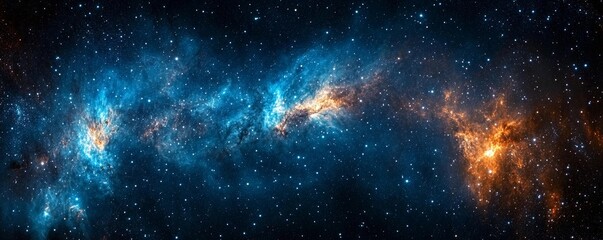 Obraz premium Nebula in Space Wide Angle View of the Milky Way Galaxy with Vibrant Colors
