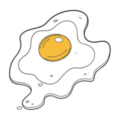 A Beautiful Fried egg icon vector on white background, Fried egg