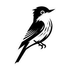 Obraz premium Simple Vector Icon of a Vermilion Flycatcher – Logo Design Illustration