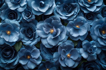 Beautiful blue rose flower background. Floral pattern and texture.,.    