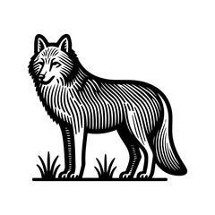 Fototapeta premium Simple Vector Icon of a Mexican Gray Wolf – Logo Design Illustration