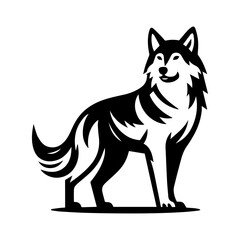 Obraz premium Simple Vector Icon of a Mexican Gray Wolf – Logo Design Illustration