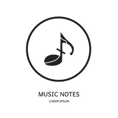 Logo vector design for business. Music notes logos.