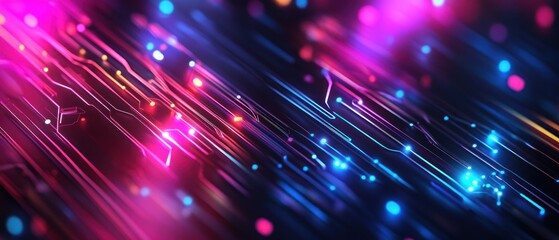 Obraz premium A colorful electronic circuit board with many small lights