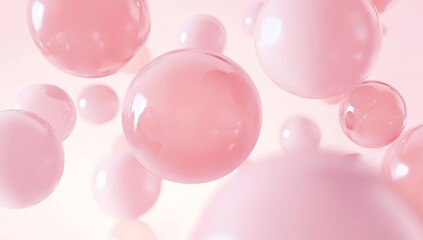 Beautiful Pink Bubbles 3D Graphic with Matte Glass-like Texture