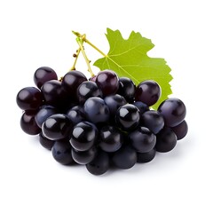 Fototapeta premium Black grapes fruit on white background