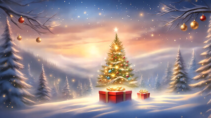 christmas tree with gifts