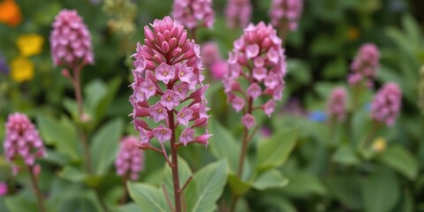 Obraz premium Pink Valerian Flowers Blooming in Garden, herbes de parfum, garden blooms, pink flowers