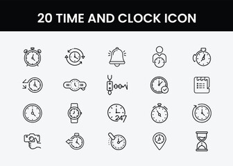 Time and Clock Icon Set Vector 