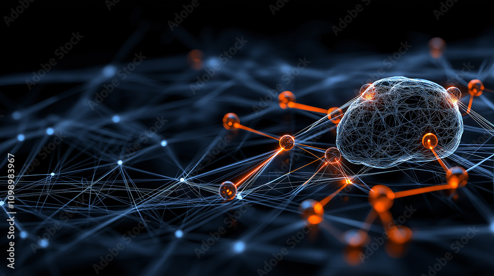 Poster conceptual representation of artificial intelligence and neural networks