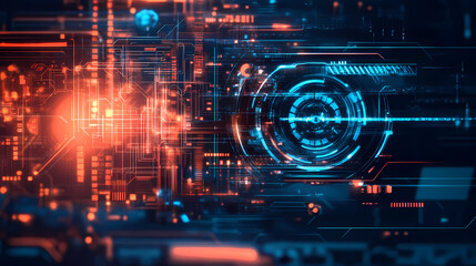 Fototapeta premium High tech, dystopian background. Dystopian. Illustration