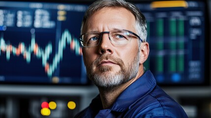 Fototapeta premium Oil Price Commodity Concept, Businessman Analyzing Financial Data in Modern Office Environment