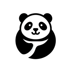 Fototapeta premium Illustration of a bear that is simple, minimalist, in black and white. Suitable for a logo or icon