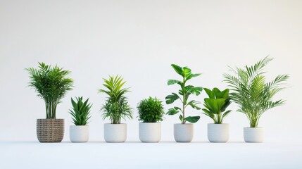 Fototapeta premium Modern Indoor Plants in Minimalist Pots for Home Decor Aesthetics