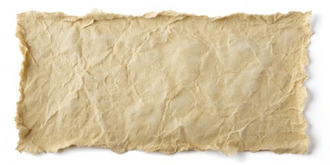 Obraz premium High-resolution image of a crumpled, textured, beige paper piece with irregular edges ideal for design projects