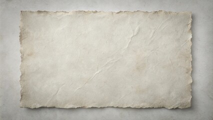 Obraz premium Aged, Textured, Irregularly Shaped Paper Sheet with Torn Edges on a Neutral Background
