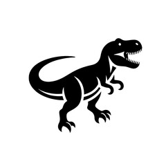 Obraz premium Simple, minimalist illustration of Tyrannosaurus rex in black and white. Suitable for use as a logo or icon.