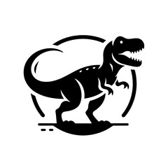 Fototapeta premium Simple, minimalist illustration of Tyrannosaurus rex in black and white. Suitable for use as a logo or icon.
