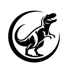 Obraz premium Simple, minimalist illustration of Tyrannosaurus rex in black and white. Suitable for use as a logo or icon.