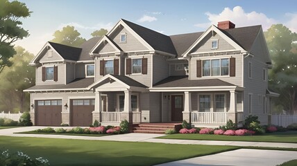 Obraz premium Front house design of usa 