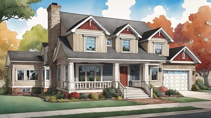 Obraz premium Front house design of usa 