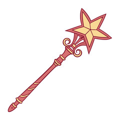 A Beautiful color Magic wand icon vector on white background, Magic wand icon
