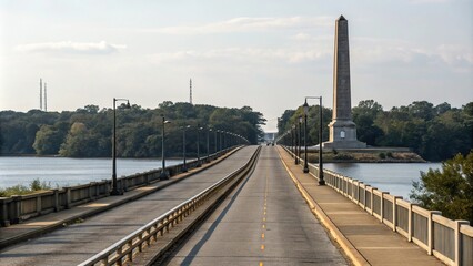 Obraz premium Bridge with a historical monument on the opposite side, artsy, heritage, scenery, tourism, bridges