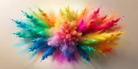 Fototapeta premium Vibrant Rainbow Powder Explosion A Colorful Burst of Artistic Energy