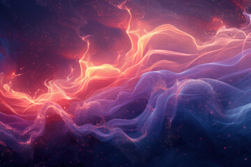 Obraz premium abstract wavy shapes reminiscent of streams of smoke or energy, made in bright and saturated colors. 