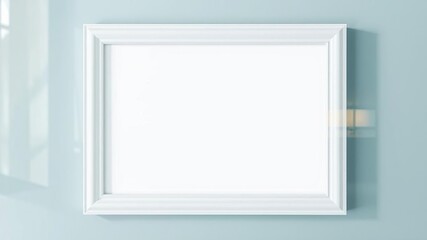Obraz premium Empty picture frame with a reflection on the glass, empty space, glass surface, reflective