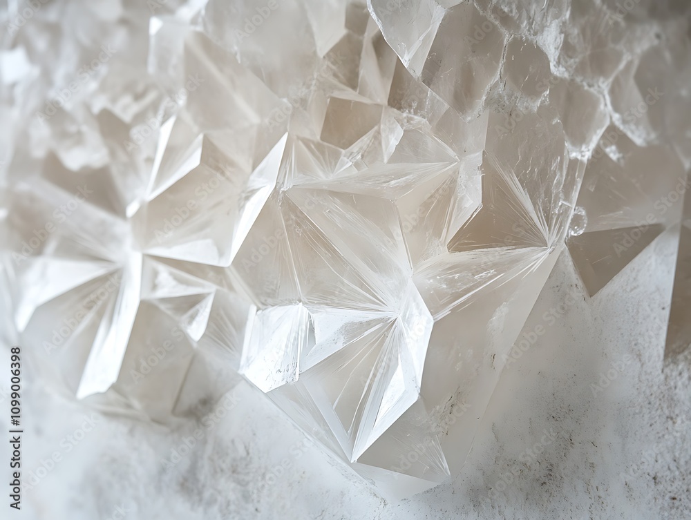 Poster Close-up of crystalline structure, showing intricate facets and textures.