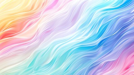 Fototapeta premium Abstract background of wavy, iridescent lines in pink, blue, and yellow.