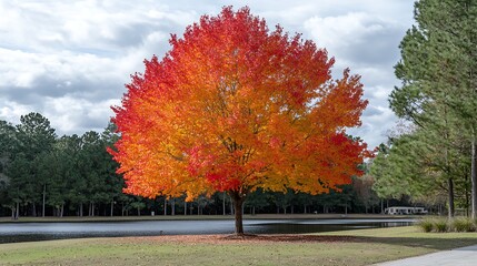 Obraz premium Autumn tree park nature scenic tranquil fall